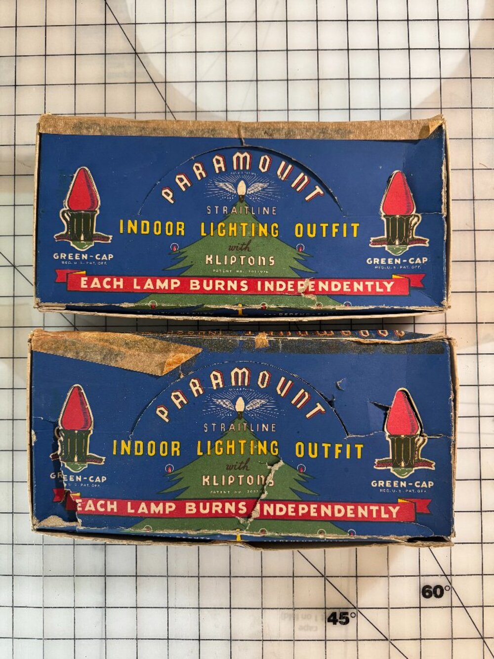 Vintage 1950s Paramount Christmas Tree Lights Lot of 2 RED